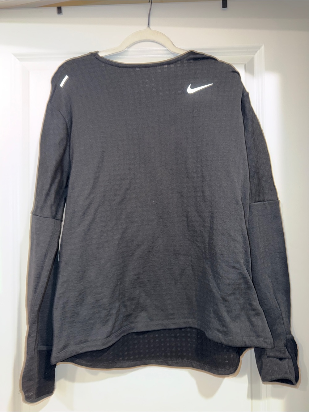 Nike Men’s Black Crewneck Sweatshirt with White Swoosh